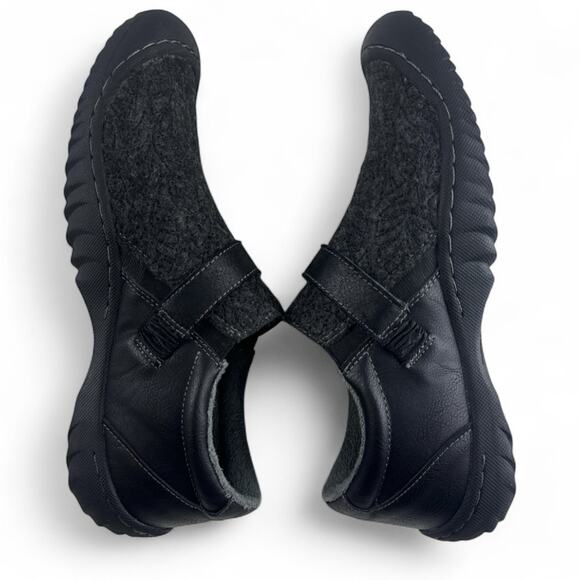 Jambu J Sport Shoes Womens 9 Black Faux Leather Wool Blend Slip On Blair Memory - Picture 5 of 9